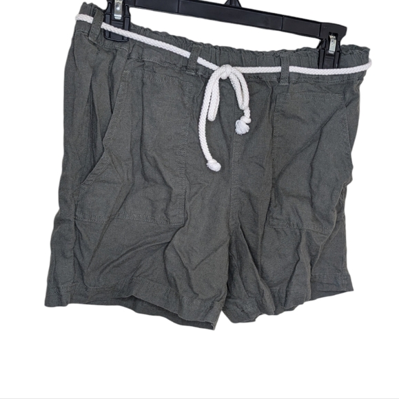 Alexander Jordan Short Green Pull On Drawstring Belt Mid Rise Coastal Medium - Picture 1 of 9